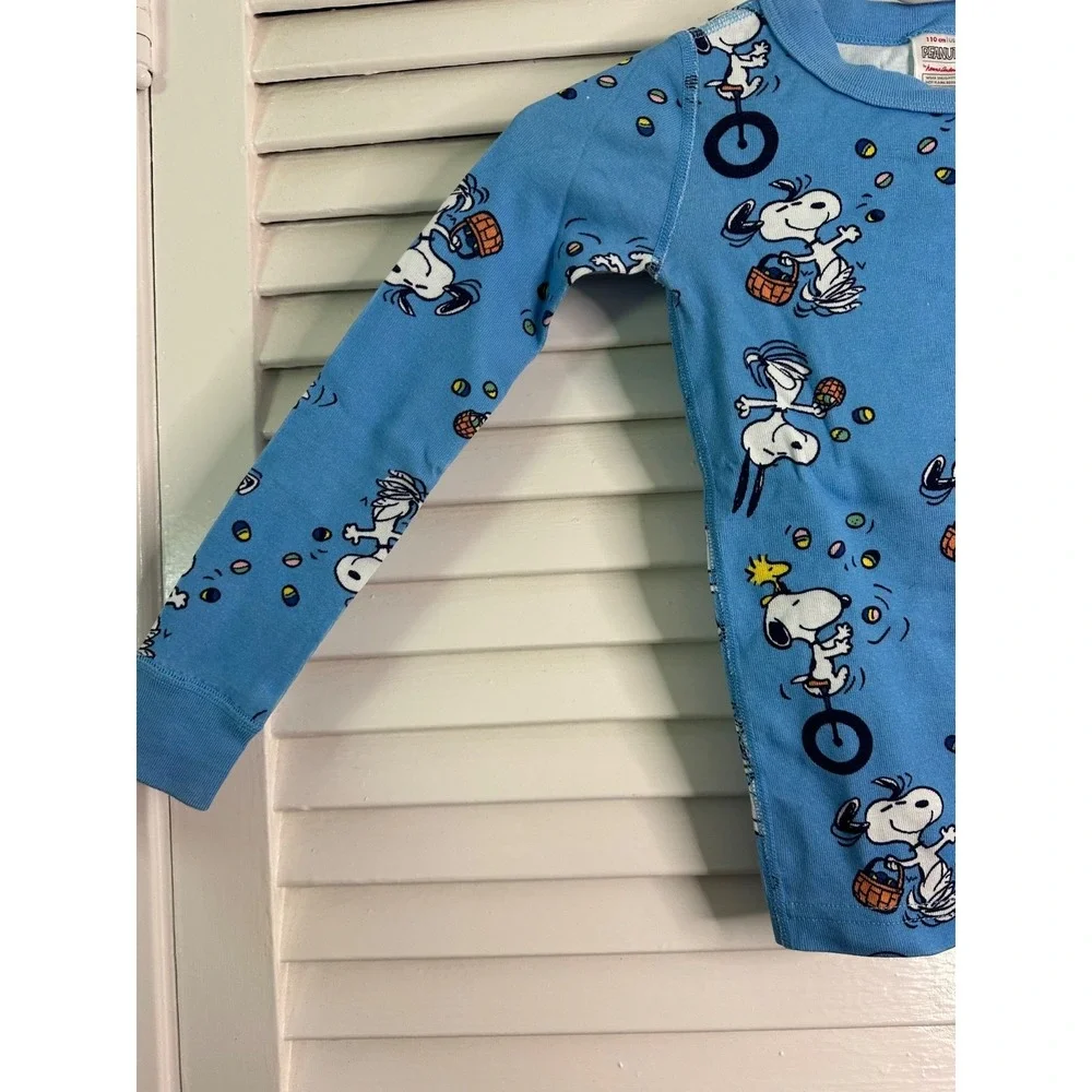 Hanna Andersson Size 110 5-6 Peanuts Snoopy Woodstock Easter Organic Pajamas LJs